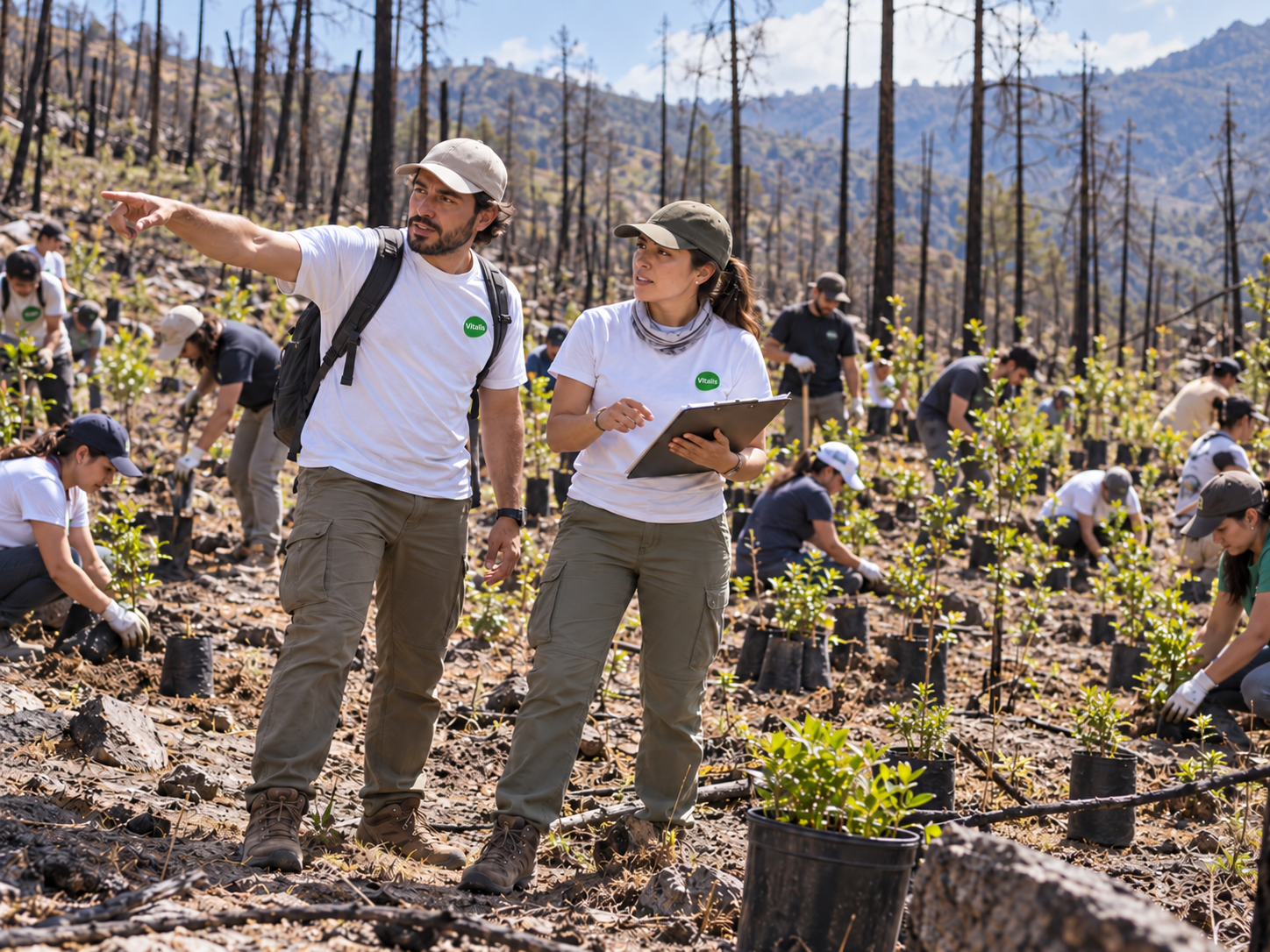 Equipo de VITALIS coordinando una plantación forestal