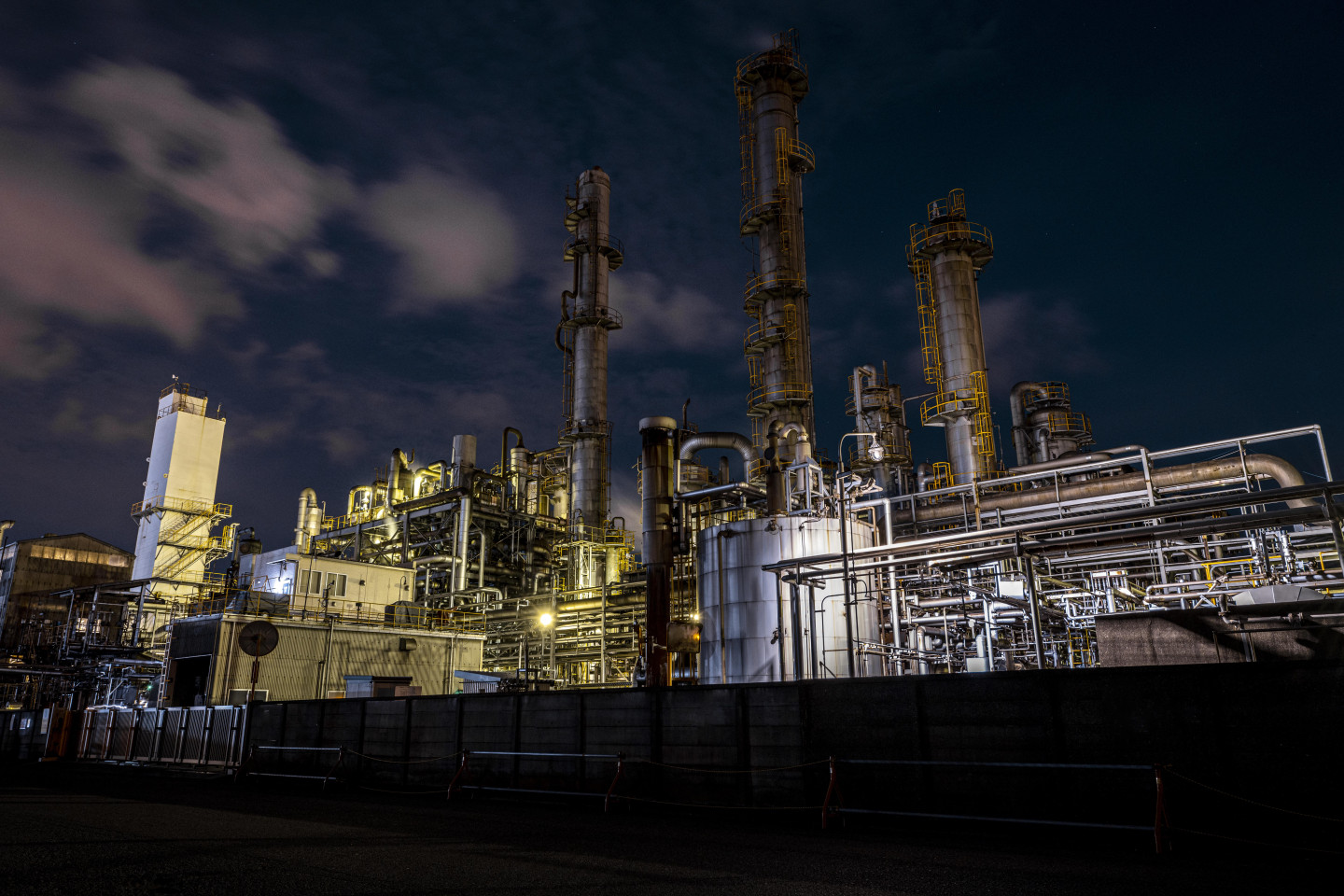 environmental-pollution-and-factory-exterior-at-night